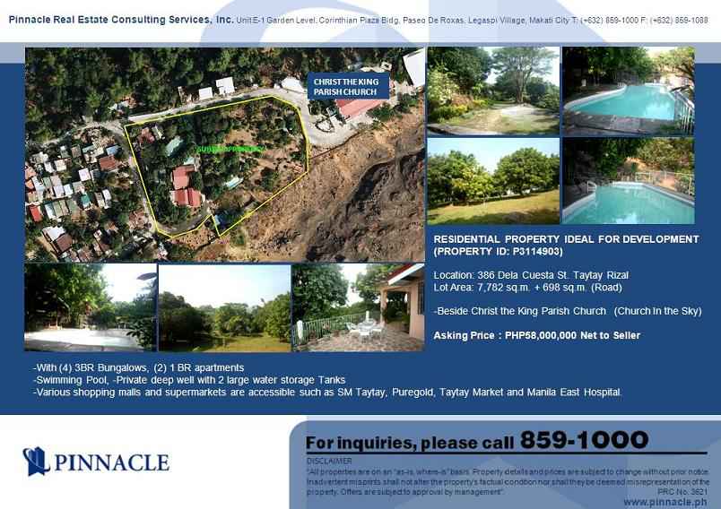 Lot with Improvement in Taytay, Rizal for Sale